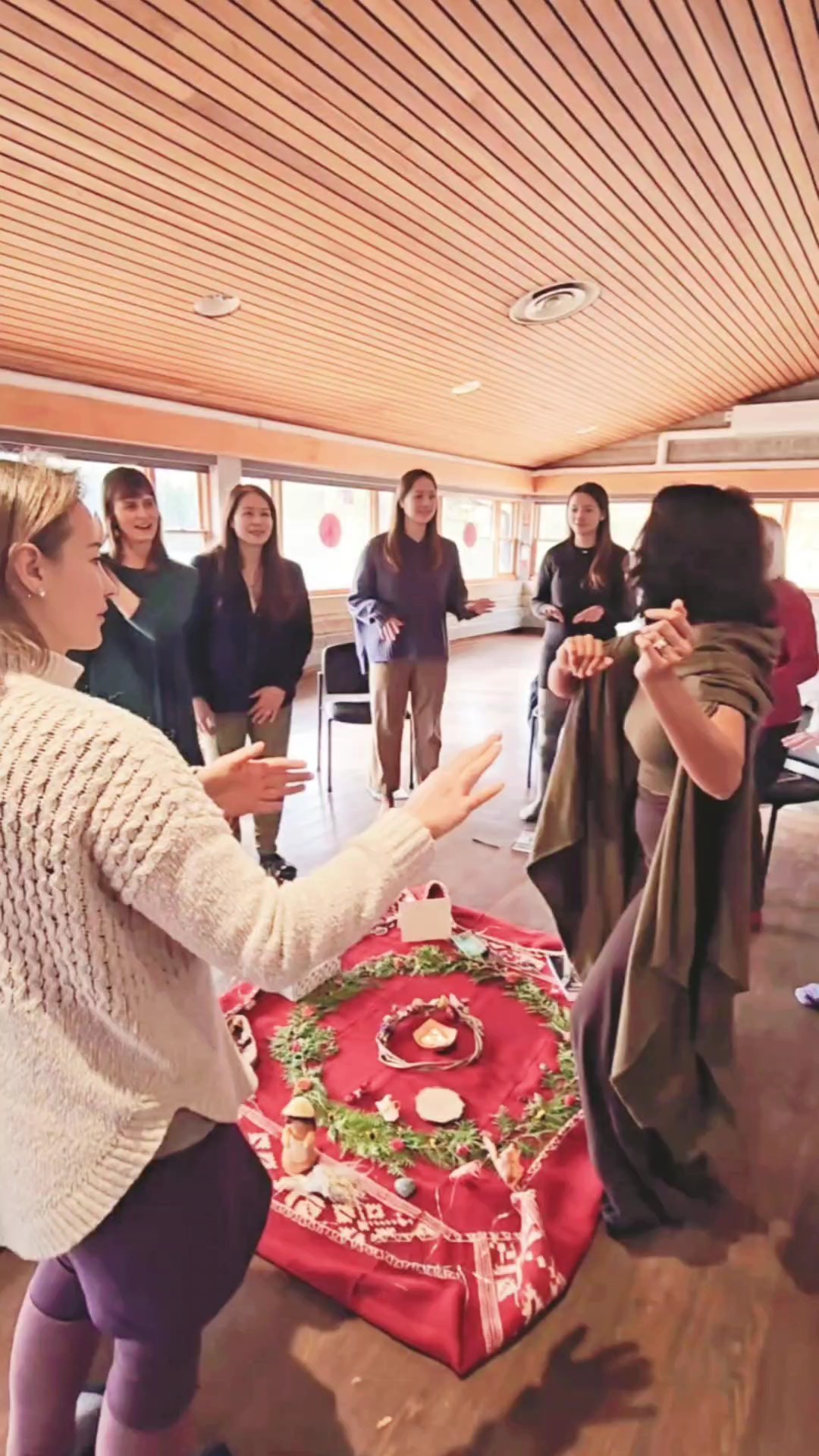 Community singing circle gathering